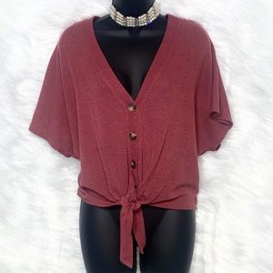 SOLD: Women’s Sadie & Love Button Up Knit Tie Top